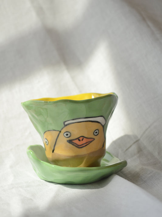 Ducks in the Bathhouse Coffee Cup & Saucer